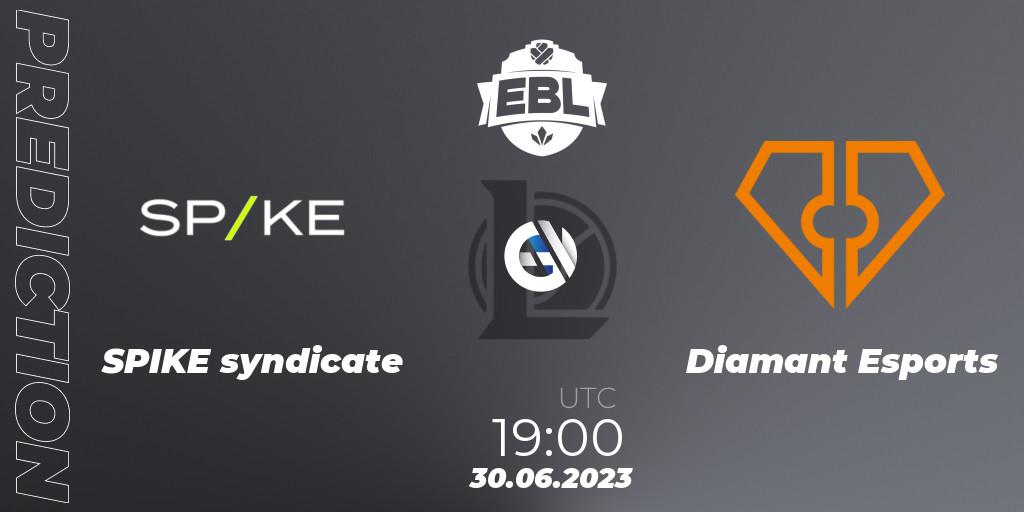 SPIKE syndicate vs Diamant Esports: Betting TIp, Match Prediction. 16.06.2023 at 17:00. LoL, Esports Balkan League Season 13