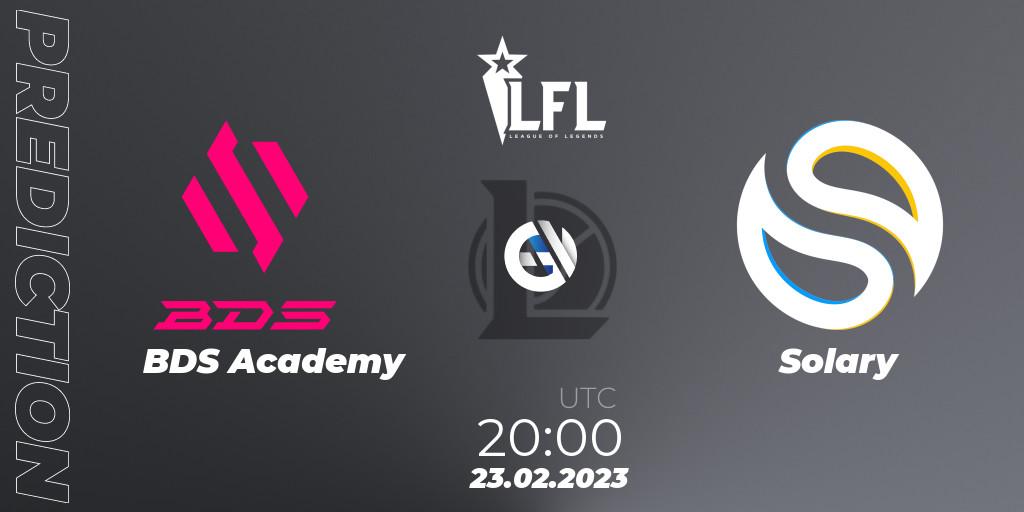 BDS Academy vs Solary: Betting TIp, Match Prediction. 23.02.2023 at 20:00. LoL, LFL Spring 2023 - Group Stage