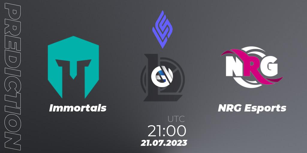 Immortals vs NRG Esports: Betting TIp, Match Prediction. 21.07.23. LoL, LCS Summer 2023 - Group Stage