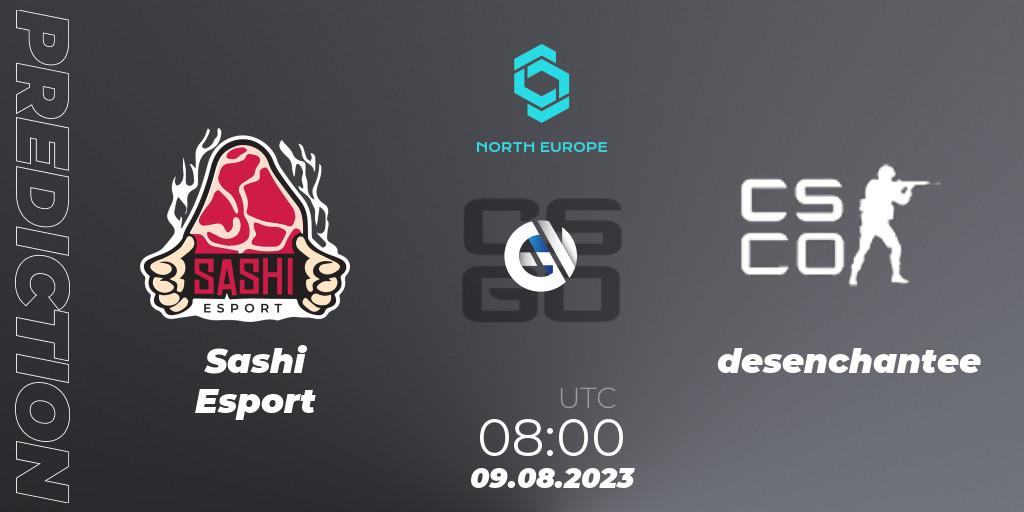  Sashi Esport vs desenchantee: Betting TIp, Match Prediction. 09.08.2023 at 08:00. Counter-Strike (CS2), CCT North Europe Series #7: Closed Qualifier