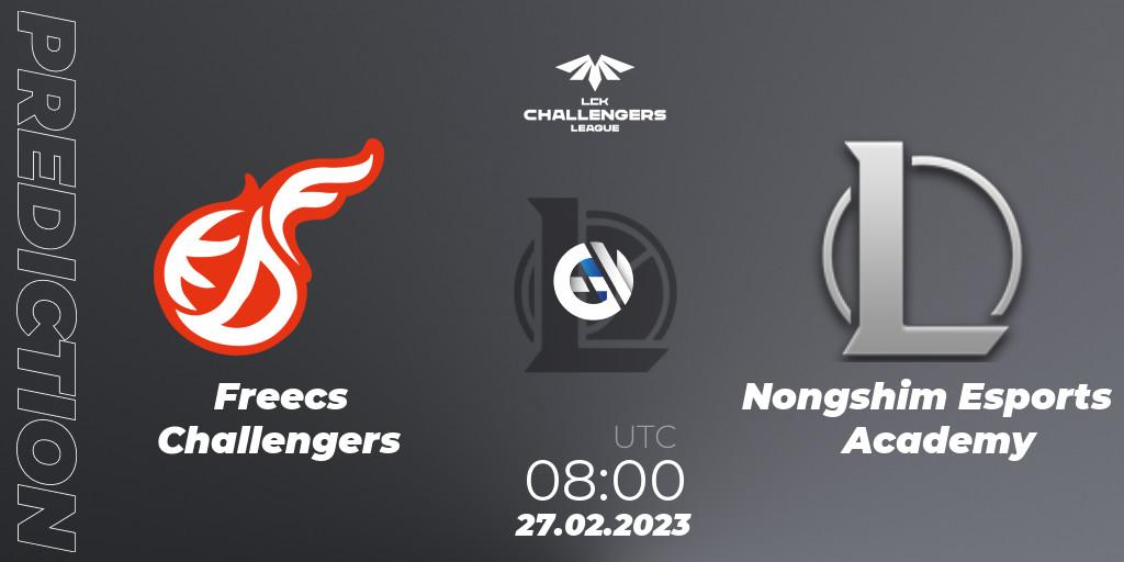 Freecs Challengers vs Nongshim Esports Academy: Betting TIp, Match Prediction. 27.02.2023 at 08:00. LoL, LCK Challengers League 2023 Spring