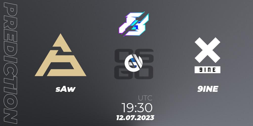 sAw vs 9INE: Betting TIp, Match Prediction. 12.07.2023 at 19:30. Counter-Strike (CS2), Gamers8 2023 Europe Open Qualifier 2