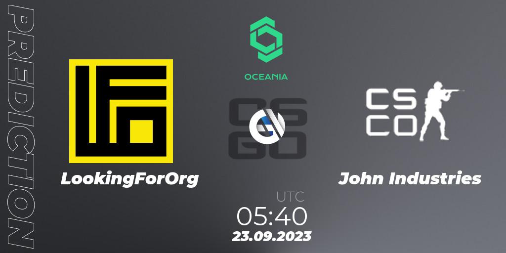 LookingForOrg vs John Industries: Betting TIp, Match Prediction. 23.09.23. CS2 (CS:GO), CCT Oceania Series #2