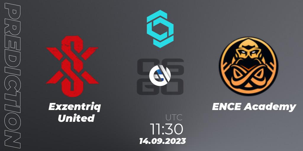 Exzentriq United vs ENCE Academy: Betting TIp, Match Prediction. 14.09.2023 at 11:55. Counter-Strike (CS2), CCT North Europe Series #8: Closed Qualifier