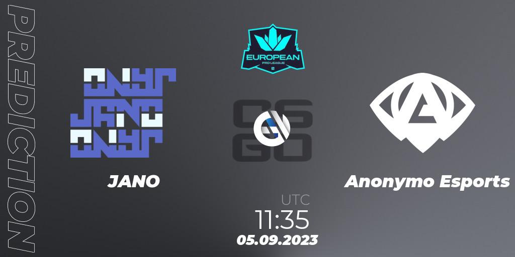 JANO vs Anonymo Esports: Betting TIp, Match Prediction. 05.09.23. CS2 (CS:GO), European Pro League Season 10
