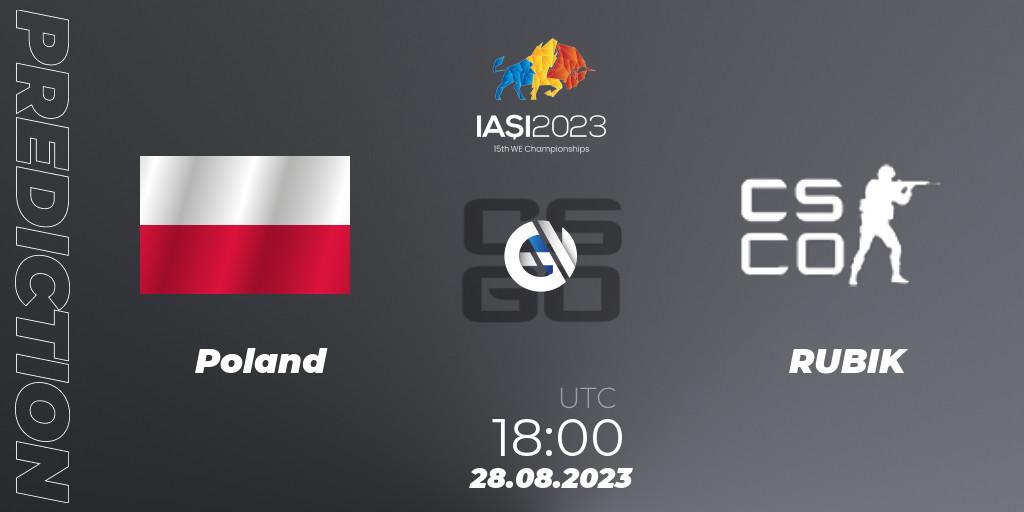 Poland vs RUBIK: Betting TIp, Match Prediction. 28.08.2023 at 21:00. Counter-Strike (CS2), IESF World Esports Championship 2023