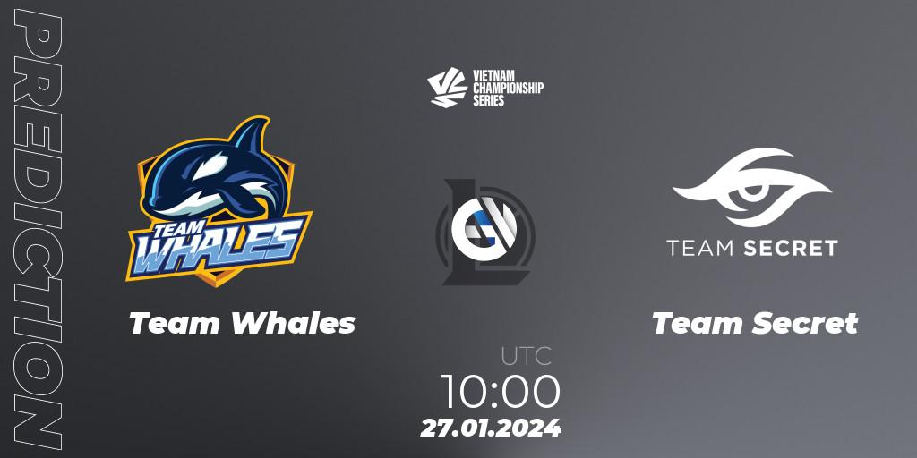 Team Whales vs Team Secret: Betting TIp, Match Prediction. 27.01.2024 at 10:00. LoL, VCS Dawn 2024 - Group Stage