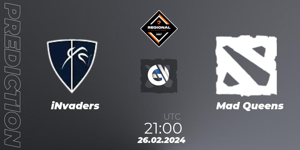 iNvaders vs Mad Queens: Betting TIp, Match Prediction. 26.02.24. Dota 2, RES Regional Series: LATAM #1