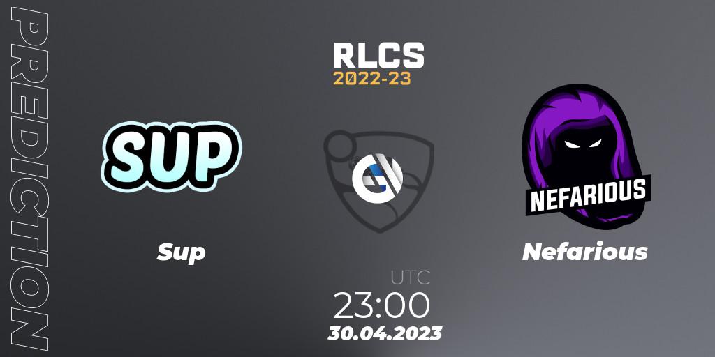 Sup vs Nefarious: Betting TIp, Match Prediction. 30.04.23. Rocket League, RLCS 2022-23 - Spring: North America Regional 1 - Spring Open: Closed Qualifier