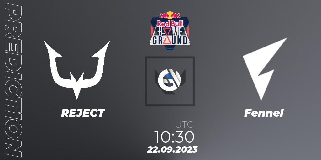 REJECT vs Fennel: Betting TIp, Match Prediction. 22.09.2023 at 10:30. VALORANT, Red Bull Home Ground #4 - Japanese Qualifier