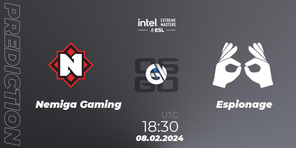 Nemiga Gaming vs Espionage: Betting TIp, Match Prediction. 08.02.24. CS2 (CS:GO), Intel Extreme Masters China 2024: European Closed Qualifier