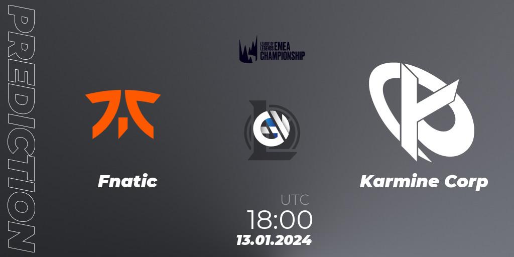 Fnatic vs Karmine Corp: Betting TIp, Match Prediction. 13.01.2024 at 18:00. LoL, LEC Winter 2024 - Regular Season