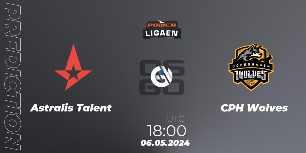 Astralis Talent vs CPH Wolves: Betting TIp, Match Prediction. 06.05.2024 at 18:00. Counter-Strike (CS2), Dust2.dk Ligaen Season 26