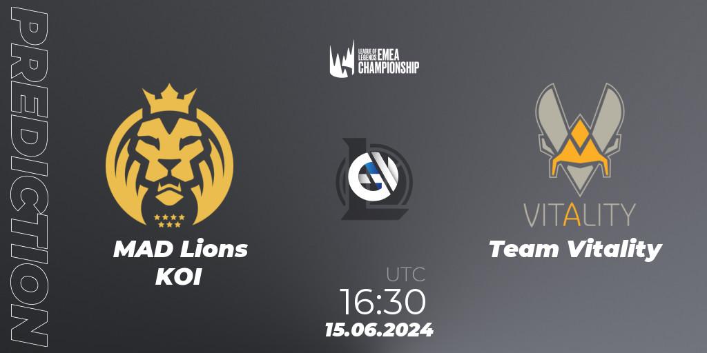 MAD Lions KOI vs Team Vitality: Betting TIp, Match Prediction. 15.06.2024 at 16:30. LoL, LEC Summer 2024 - Regular Season