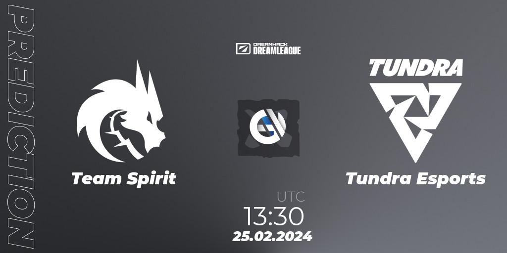 Team Spirit vs Tundra Esports: Betting TIp, Match Prediction. 25.02.2024 at 13:40. Dota 2, DreamLeague Season 22