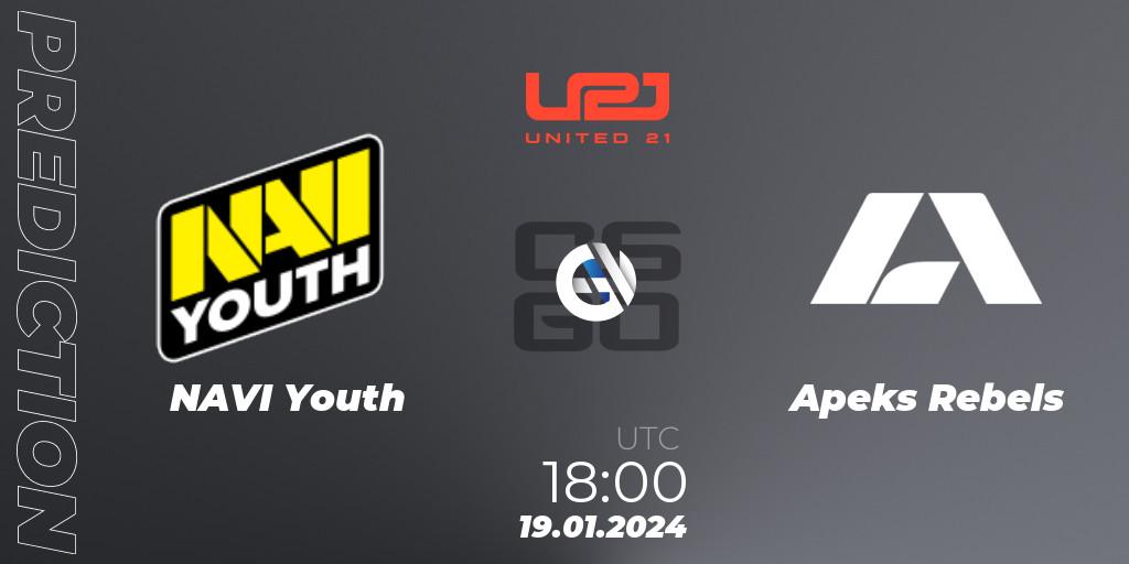 NAVI Youth vs Apeks Rebels: Betting TIp, Match Prediction. 19.01.24. CS2 (CS:GO), United21 Season 10: Division 2
