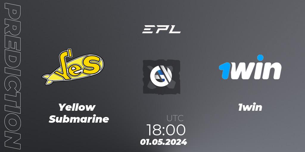 Yellow Submarine vs 1win: Betting TIp, Match Prediction. 01.05.2024 at 18:20. Dota 2, European Pro League Season 18