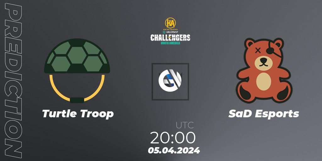 Turtle Troop vs SaD Esports: Betting TIp, Match Prediction. 05.04.24. VALORANT, VALORANT Challengers 2024: North America Split 1