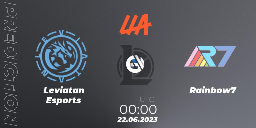 Leviatan Esports vs Rainbow7: Betting TIp, Match Prediction. 22.06.2023 at 00:00. LoL, LLA Closing 2023 - Group Stage
