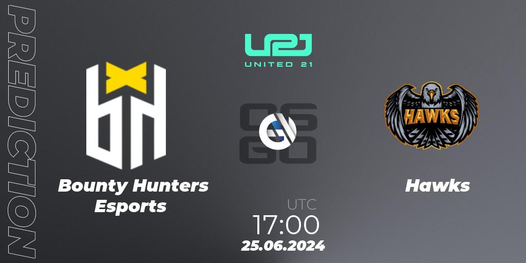 Bounty Hunters Esports vs Hawks: Betting TIp, Match Prediction. 25.06.2024 at 17:00. Counter-Strike (CS2), United21 South America Season 1