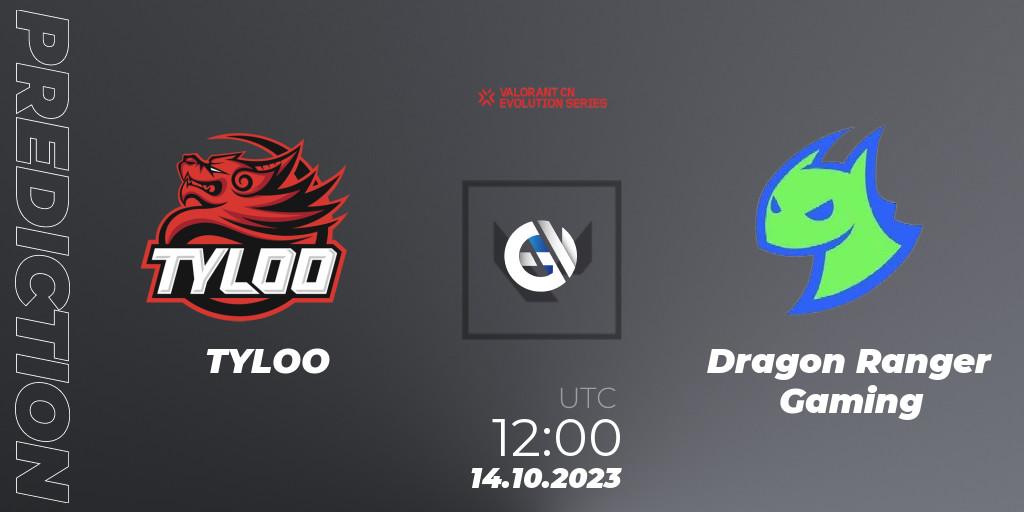 TYLOO vs Dragon Ranger Gaming: Betting TIp, Match Prediction. 14.10.23. VALORANT, VALORANT China Evolution Series Act 2: Selection - Play-In