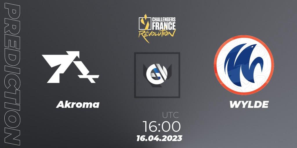 Akroma vs WYLDE: Betting TIp, Match Prediction. 16.04.2023 at 16:00. VALORANT, VALORANT Challengers France: Revolution Split 2 - Regular Season