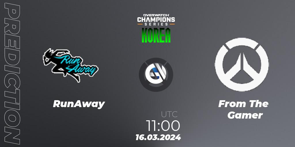 RunAway vs From The Gamer: Betting TIp, Match Prediction. 16.03.24. Overwatch, Overwatch Champions Series 2024 - Stage 1 Korea