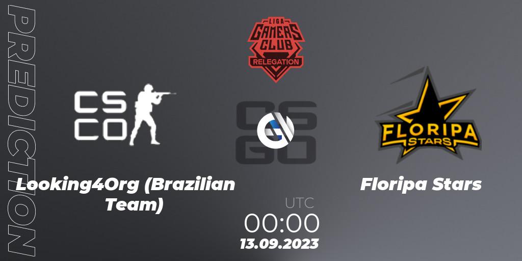 Looking4Org (Brazilian Team) vs Floripa Stars: Betting TIp, Match Prediction. 12.09.2023 at 21:00. Counter-Strike (CS2), Gamers Club Liga Série A Relegation: September 2023
