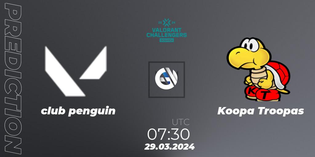 club penguin vs Koopa Troopas: Betting TIp, Match Prediction. 29.03.24. VALORANT, VALORANT Challengers 2024 Oceania: Split 1
