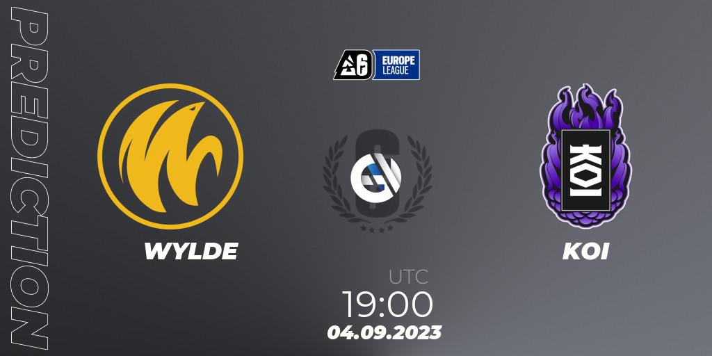 WYLDE vs KOI: Betting TIp, Match Prediction. 04.09.2023 at 19:00. Rainbow Six, Europe League 2023 - Stage 2