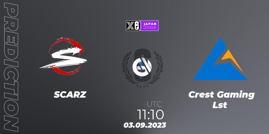 SCARZ vs Crest Gaming Lst: Betting TIp, Match Prediction. 03.09.2023 at 11:10. Rainbow Six, Japan League 2023 - Stage 2
