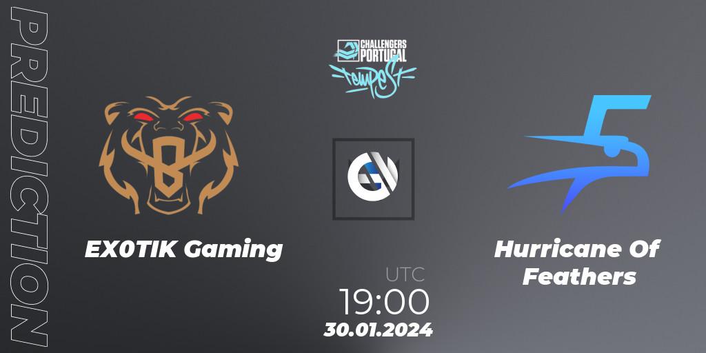 EX0TIK Gaming vs Hurricane Of Feathers: Betting TIp, Match Prediction. 30.01.24. VALORANT, VALORANT Challengers 2024 Portugal: Tempest Split 1