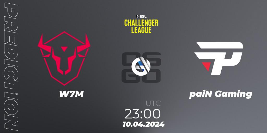 W7M vs paiN Gaming: Betting TIp, Match Prediction. 06.05.2024 at 19:00. Counter-Strike (CS2), ESL Challenger League Season 47: South America
