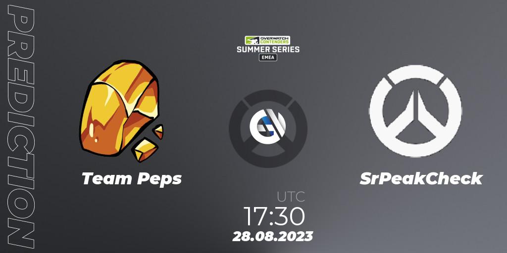 Team Peps vs SrPeakCheck: Betting TIp, Match Prediction. 28.08.2023 at 17:30. Overwatch, Overwatch Contenders 2023 Summer Series: Europe