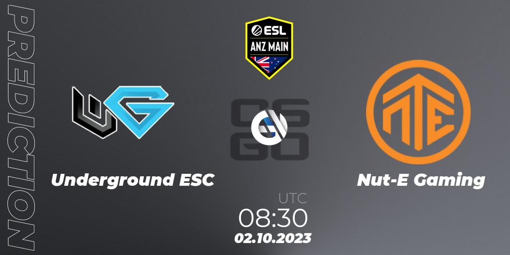 Underground ESC vs Nut-E Gaming: Betting TIp, Match Prediction. 02.10.23. CS2 (CS:GO), ESL ANZ Main Season 17