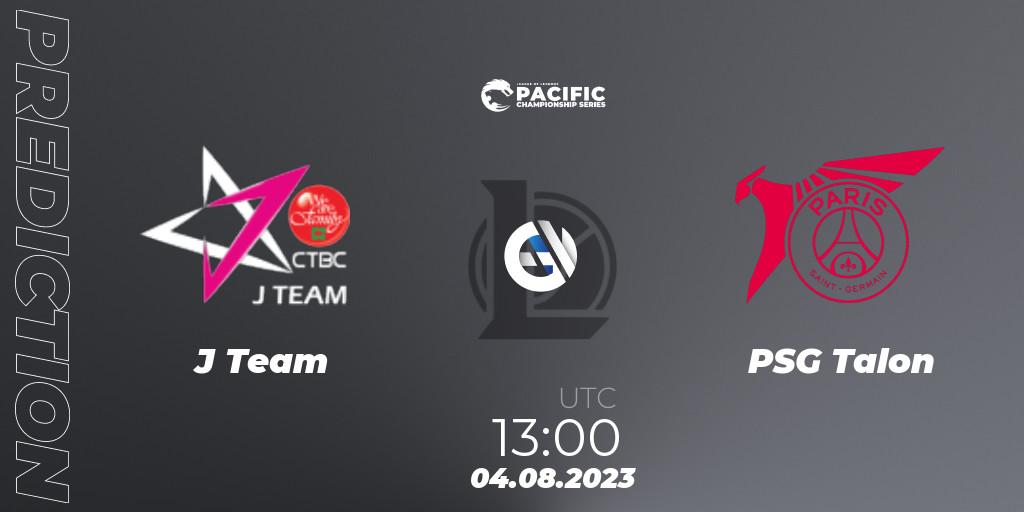 J Team vs PSG Talon: Betting TIp, Match Prediction. 05.08.2023 at 13:45. LoL, PACIFIC Championship series Group Stage