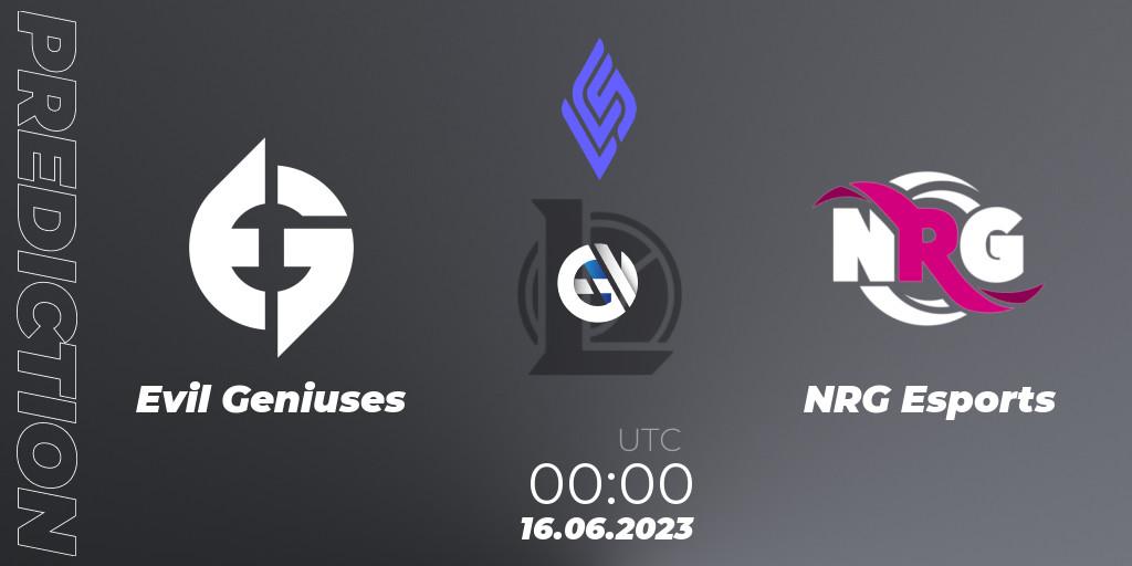 Evil Geniuses vs NRG Esports: Betting TIp, Match Prediction. 15.06.23. LoL, LCS Summer 2023 - Group Stage