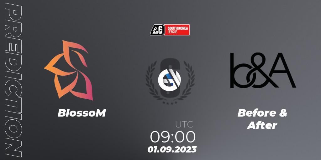 BlossoM vs Before & After: Betting TIp, Match Prediction. 01.09.2023 at 09:00. Rainbow Six, South Korea League 2023 - Stage 2