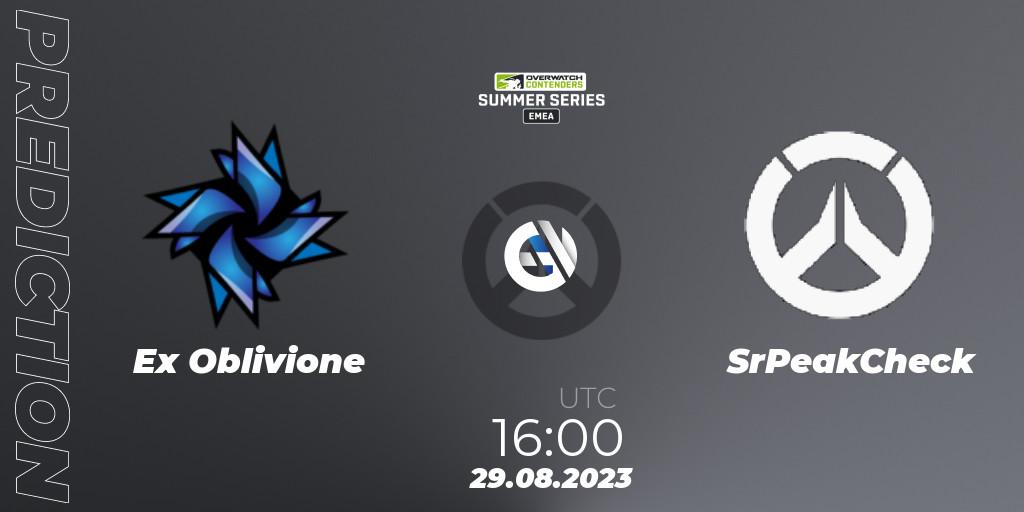 Ex Oblivione vs SrPeakCheck: Betting TIp, Match Prediction. 29.08.2023 at 16:00. Overwatch, Overwatch Contenders 2023 Summer Series: Europe