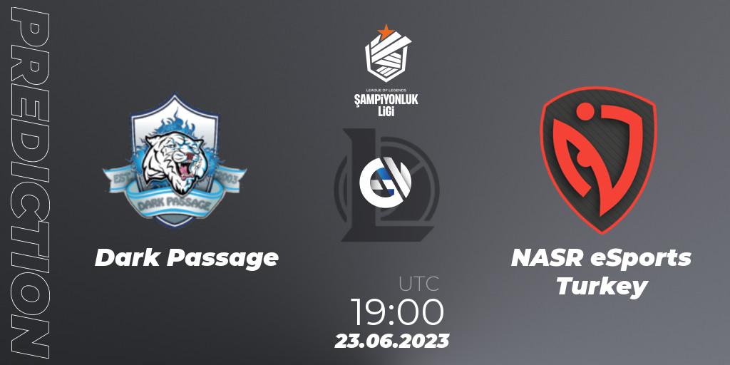 Dark Passage vs NASR eSports Turkey: Betting TIp, Match Prediction. 23.06.2023 at 19:00. LoL, TCL Summer 2023 - Group Stage