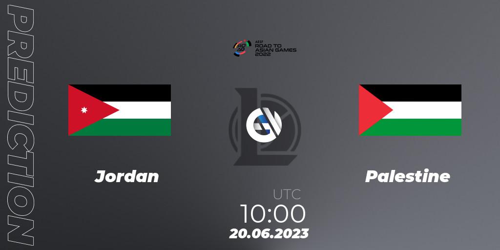 Jordan vs Palestine: Betting TIp, Match Prediction. 20.06.2023 at 10:00. LoL, 2022 AESF Road to Asian Games - West Asia