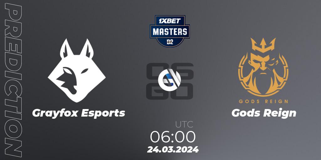 Grayfox Esports vs Gods Reign: Betting TIp, Match Prediction. 24.03.24. CS2 (CS:GO), Dust2.in Masters #8