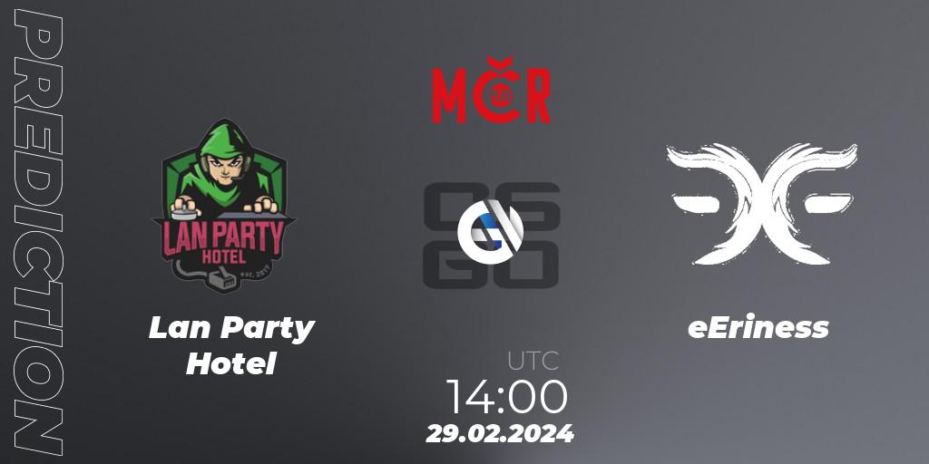 Lan Party Hotel vs eEriness: Betting TIp, Match Prediction. 29.02.24. CS2 (CS:GO), Tipsport Cup Winter 2024: Closed Qualifier