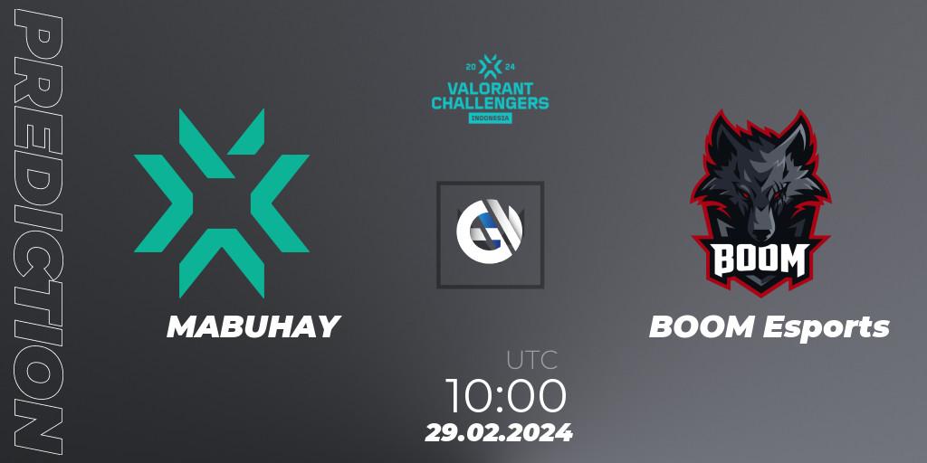 MABUHAY vs BOOM Esports: Betting TIp, Match Prediction. 29.02.2024 at 10:00. VALORANT, VALORANT Challengers Indonesia 2024: Split 1