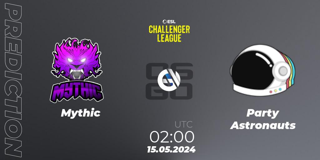 Mythic vs Party Astronauts: Betting TIp, Match Prediction. 15.05.2024 at 02:00. Counter-Strike (CS2), ESL Challenger League Season 47: North America