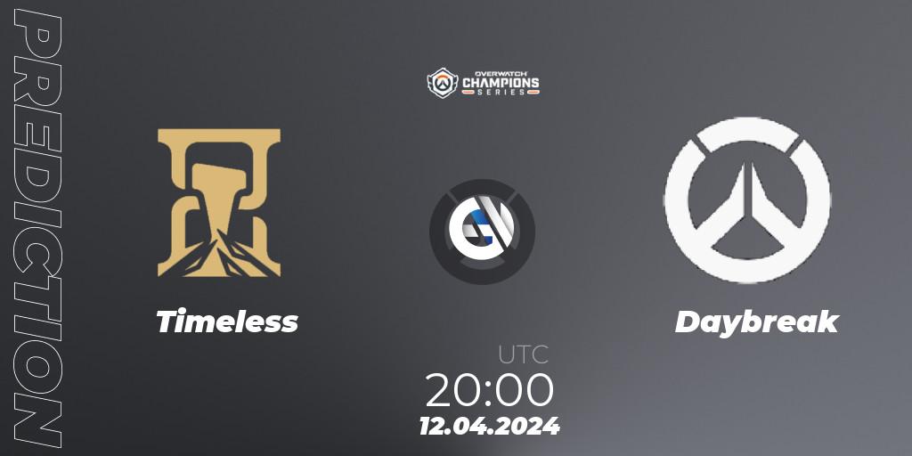 Timeless vs Daybreak: Betting TIp, Match Prediction. 12.04.24. Overwatch, Overwatch Champions Series 2024 - North America Stage 2 Group Stage