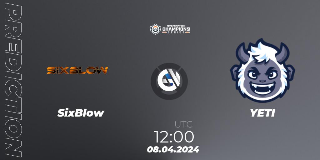 SixBlow vs YETI: Betting TIp, Match Prediction. 08.04.2024 at 09:00. Overwatch, Overwatch Champions Series 2024 - Asia Stage 1 Wild Card
