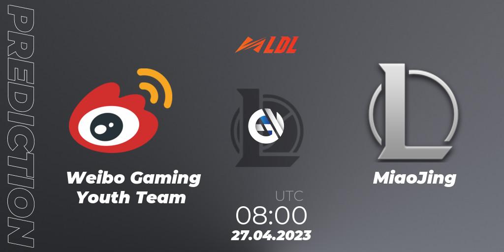 Weibo Gaming Youth Team vs MiaoJing: Betting TIp, Match Prediction. 27.04.23. LoL, LDL 2023 - Regular Season - Stage 2