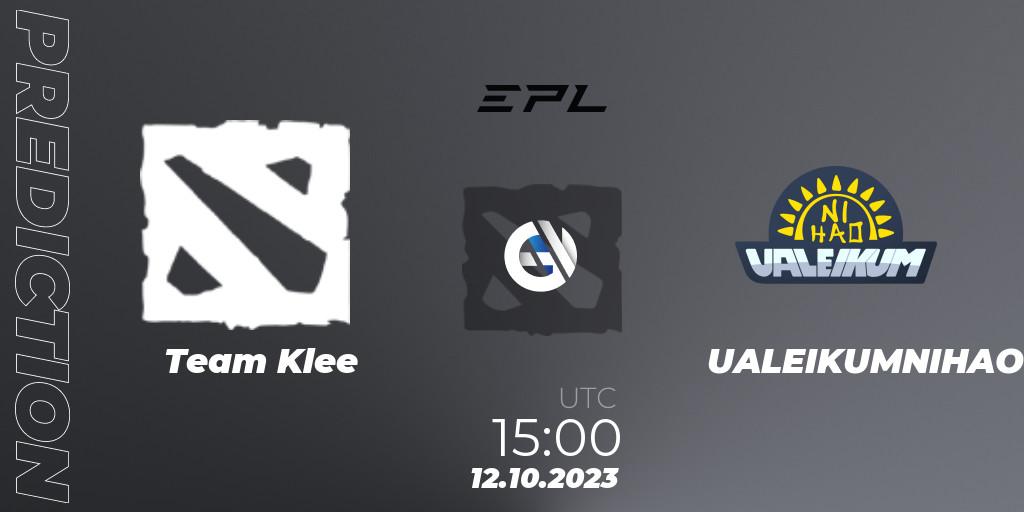 Team Klee vs UALEIKUMNIHAO: Betting TIp, Match Prediction. 12.10.23. Dota 2, European Pro League Season 13