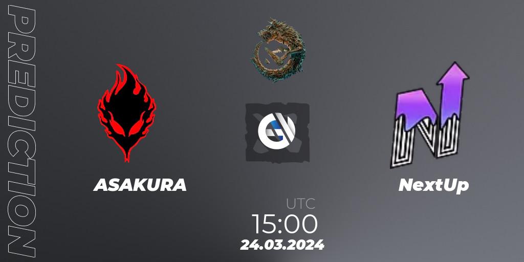 ASAKURA vs NextUp: Betting TIp, Match Prediction. 24.03.24. Dota 2, PGL Wallachia Season 1: Eastern Europe Open Qualifier #2
